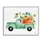 Autumnal Plants Pumpkins Seasonal Green Pickup Truck Framed Giclee Art